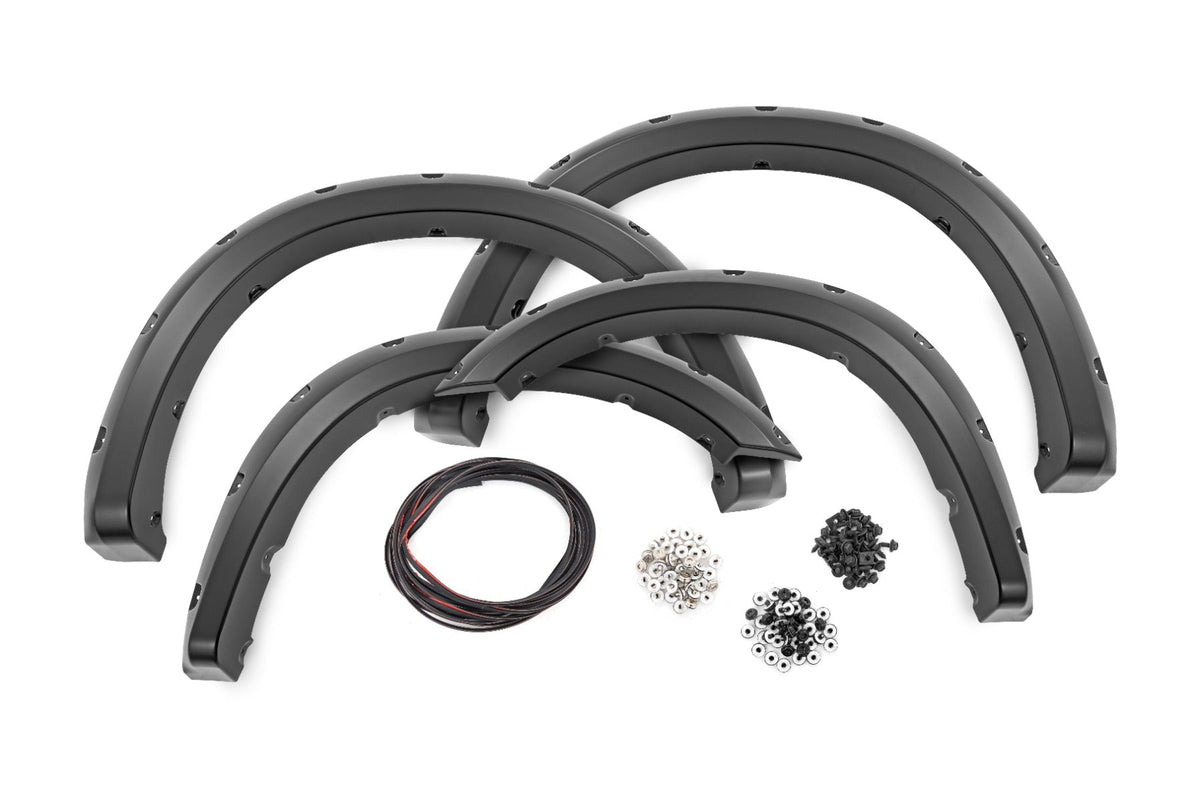 Rough Country Pocket Fender Flares Pxq Black Metallic Fits RAM 2500/3500 (20-23) F-D10917A-PXQ