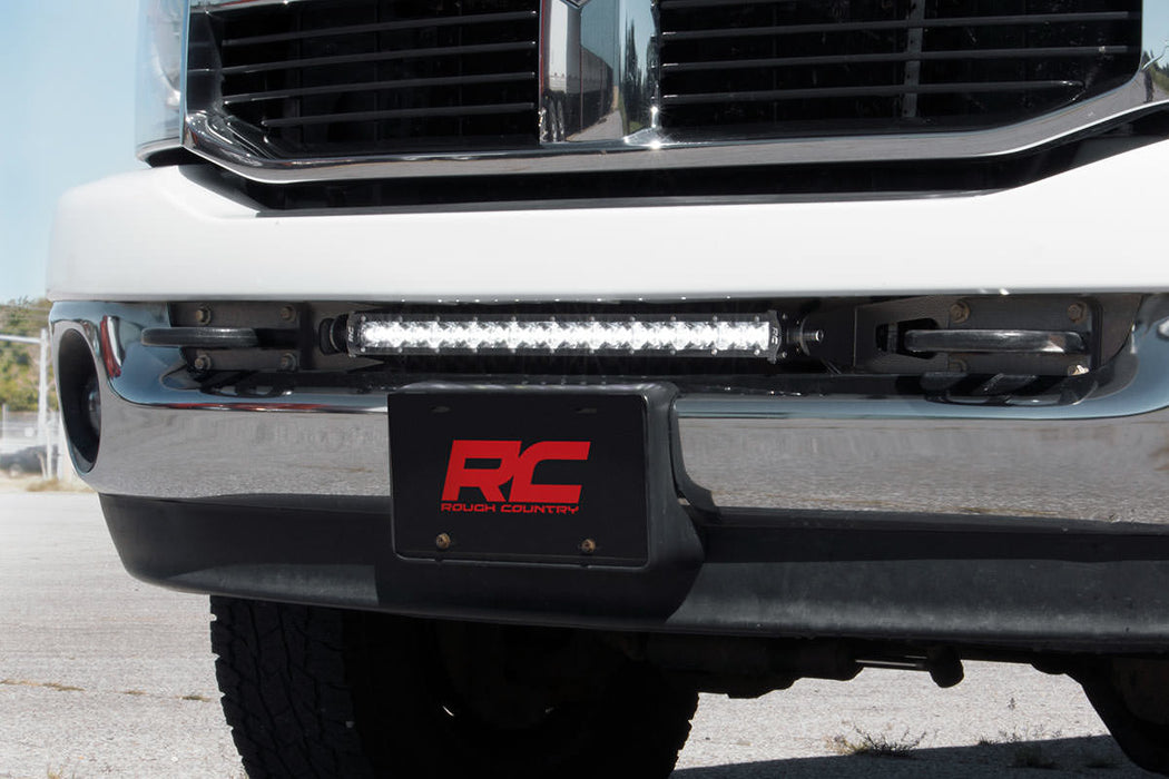 Rough Country Led Light Kit Bumper Mount 20" Black Single Row Ram 2500/3500 (10-18) 70568BL