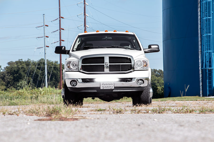 Rough Country Led Light Kit Bumper Mount 20" Black Single Row Ram 2500/3500 (10-18) 70568BL