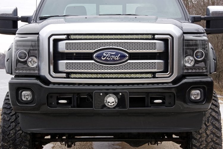 Rough Country Led Light Kit Grill Mount 30" Black Single Row White Drl Ford Super Duty (11-16) 70530BLDRL