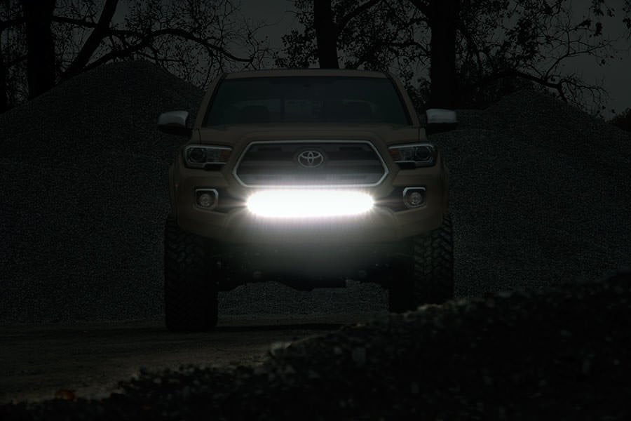 Rough Country LED Light Lower Grille Mnt 30" Black Single Row White DRL Fits toyotaTacoma (16-23)