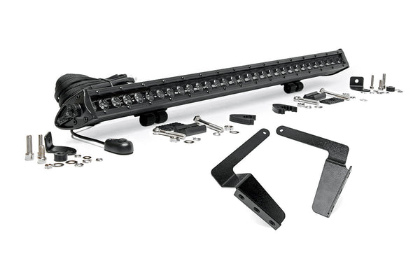 Rough Country LED Light Kit Bumper Mount 30" Black Single Row Fits toyotaTundra (14-21) 70657