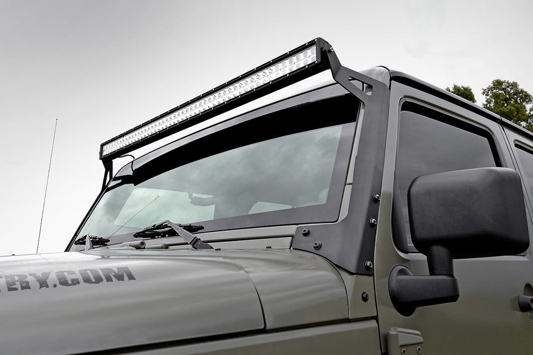 Rough Country Led Light Mounts Upper Windshield 50" compatible with Jeep Wrangler Jk (07-18) 70504