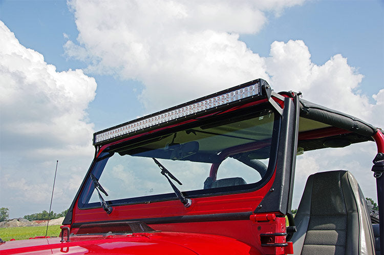 Rough Country Led Light Mount Upper Windshield 50" Straight compatible with Jeep Wrangler Yj (87-95) 70508