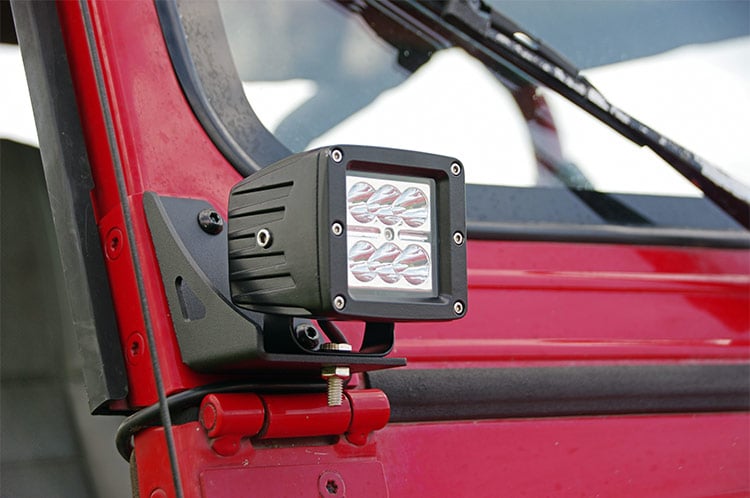 Rough Country Led Light Mount Lower Windshield Pod Pair Fits Jeep Wrangler Yj (87-95) 70510