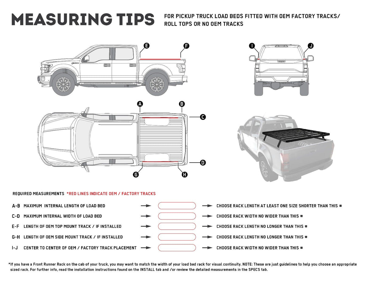 Front Runner Pickup Truck Slimline II Load Bed Rack Kit / 1165(W) x 1560(L) KRLB008T