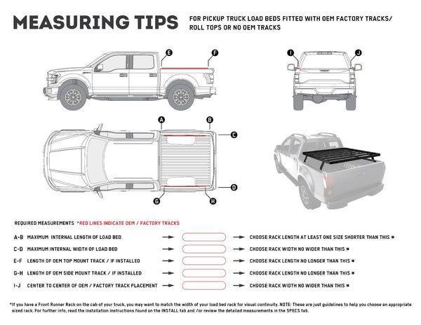 Front Runner Pickup Truck Slimline II Load Bed Rack Kit / 1165(W) x 1560(L) KRLB008T