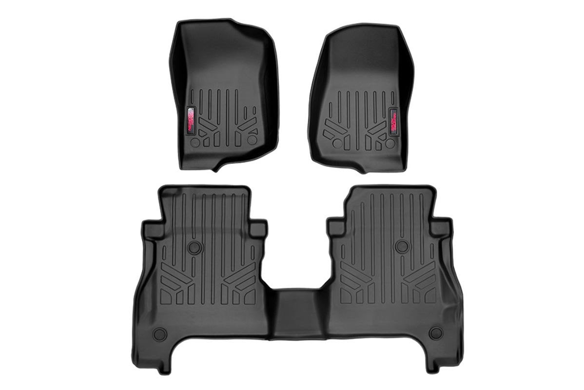 Rough Country Floor Mats Fr & Rr Lockable Fits Jeep Gladiator Jt 4WD (20-23) M-61501