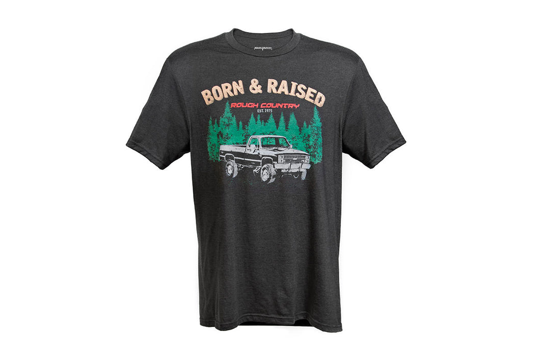 Rough Country T-Shirt Born & Raised Black Sm 84081SM