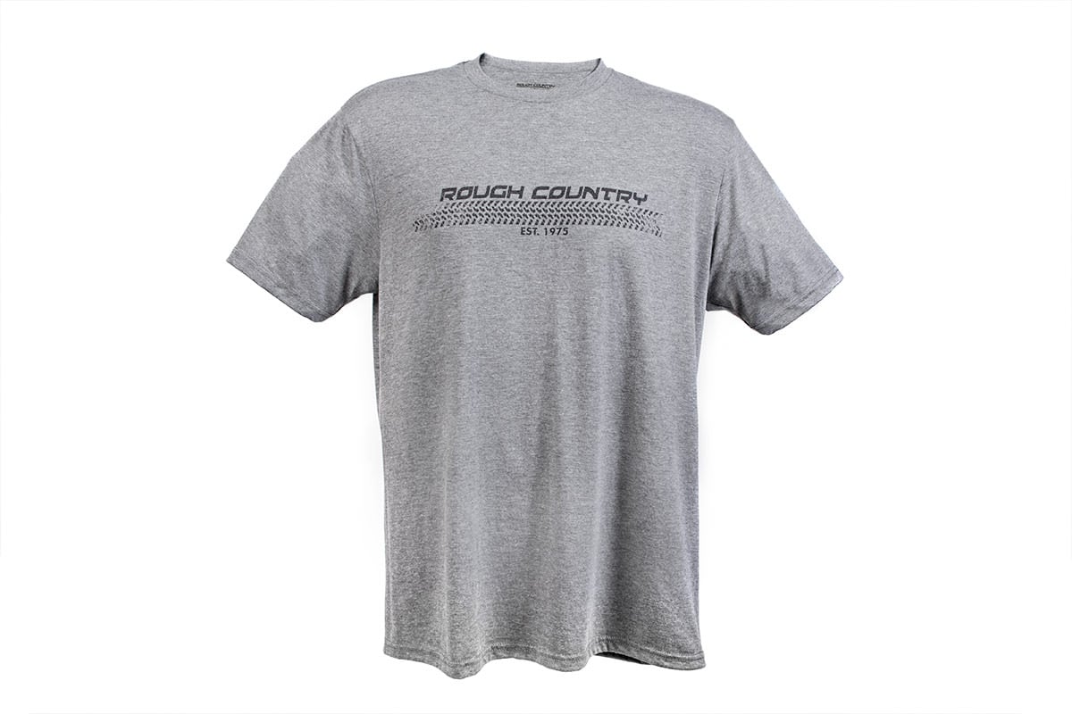 Rough Country T-Shirt Horizontal Tread Grey Sm 84077SM