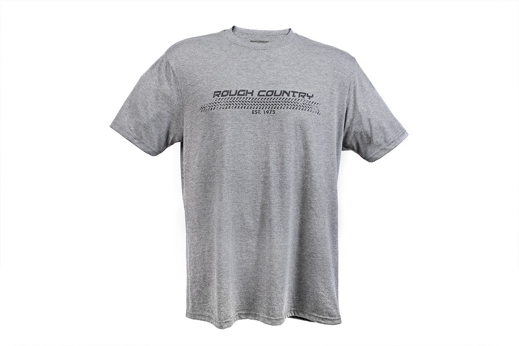 Rough Country T-Shirt Horizontal Tread Grey Lg 84077LG