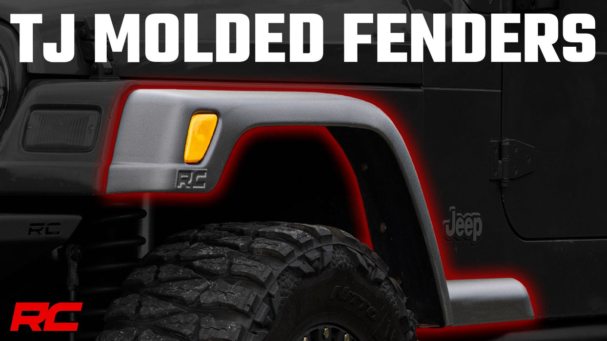 Rough Country Fender Flare Kit 5.5" Wide compatible with Jeep Wrangler Tj 4Wd (1997-2006) 99033