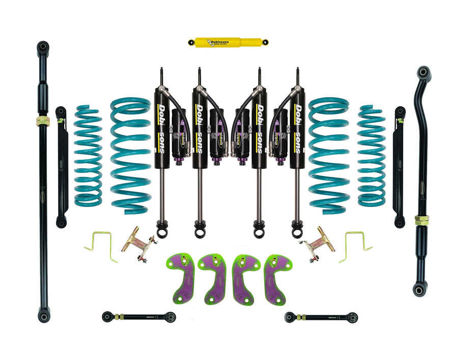 Dobinsons 3.0-4.0" MRR 3-way Adjustable Flexi-Series Long Travel Lift Kit Fits toyotaLand Cruiser 80 Series