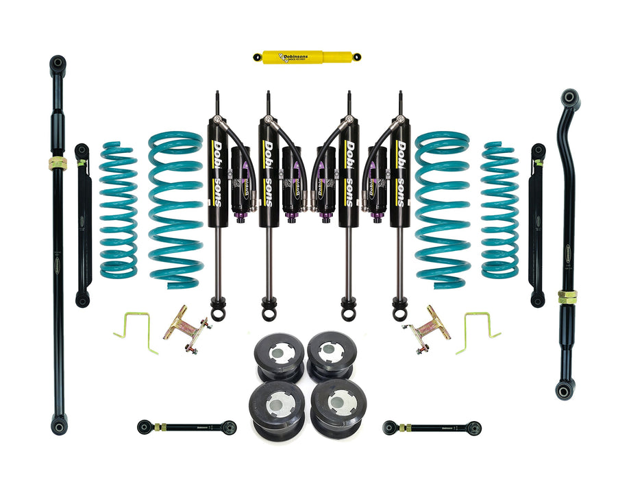 Dobinsons 3.0-4.0" MRR 3-way Adjustable Flexi-Series Long Travel Lift Kit Fits toyotaLand Cruiser 80 Series