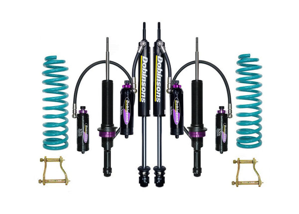 Dobinsons 1.5"-3.5" MRR 3-Way Adjustable Suspension lift kit and rear Extended Shackles Kit for 2012 and Up Isuzu DMax & Chevy Colorado