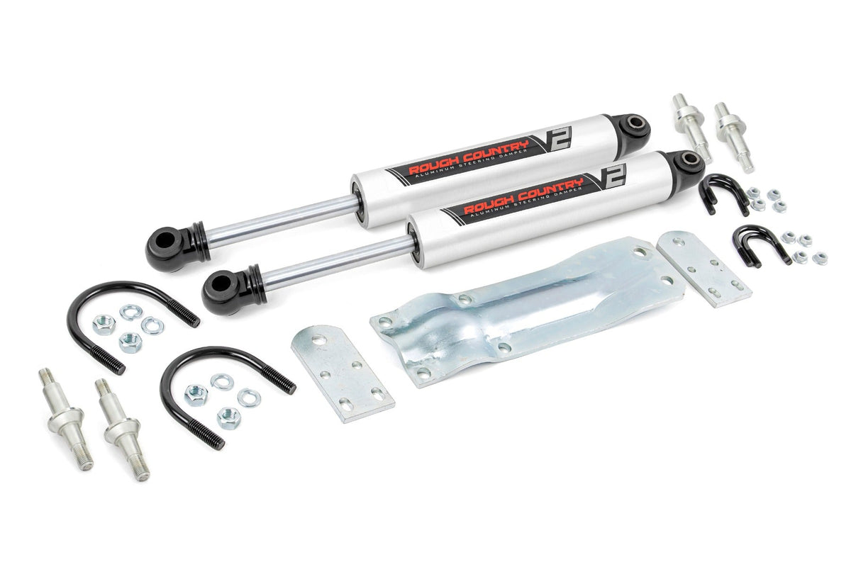 Rough Country V2 Steering Stabilizer Dual Fits GMC C15/K15 Truck (69-87)/Half-Ton Suburban (73-91) 8735670