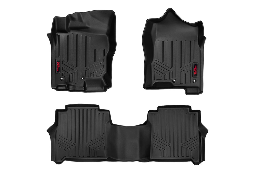 Rough Country Floor Mats Fr & Rr Crew Cab Compatible with Nissan Titan 2Wd/4Wd (2017-2023) M-81712