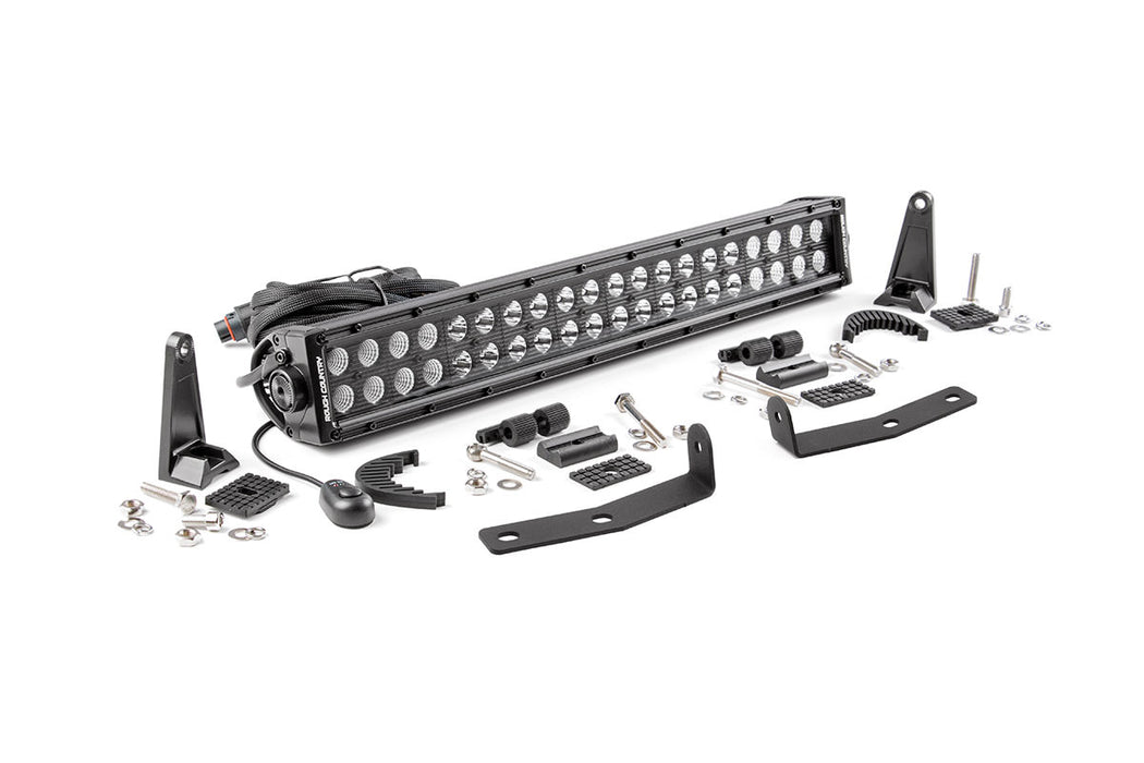 Rough Country Led Light Kit Bumper Mount 20" Black Dual Row Compatible with Nissan Titan Xd (16-23) 70645