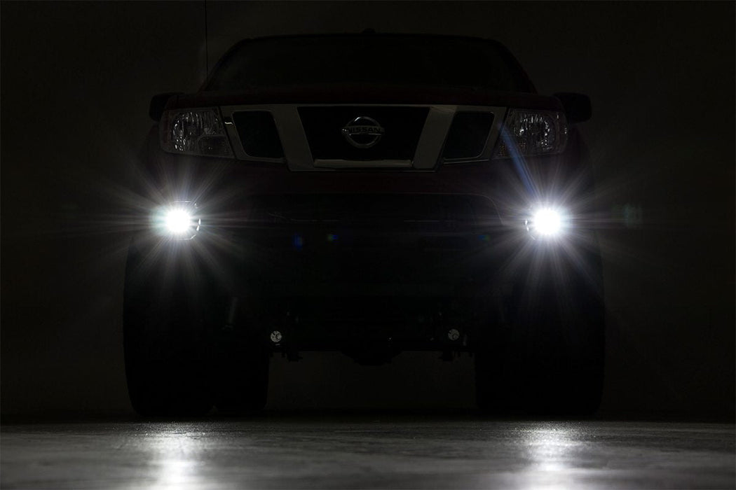 Rough Country Led Light Kit Fog Mount 2" Black Pair Spot Compatible with Nissan Frontier (05-20) 71023