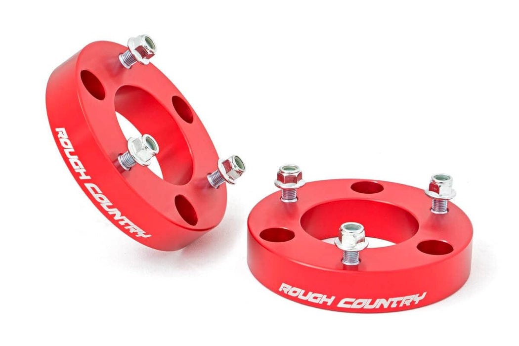 Rough Country 2 Inch Leveling Kit Red Spacers Compatible with Nissan Titan 2Wd/4Wd (04-23) 863RED