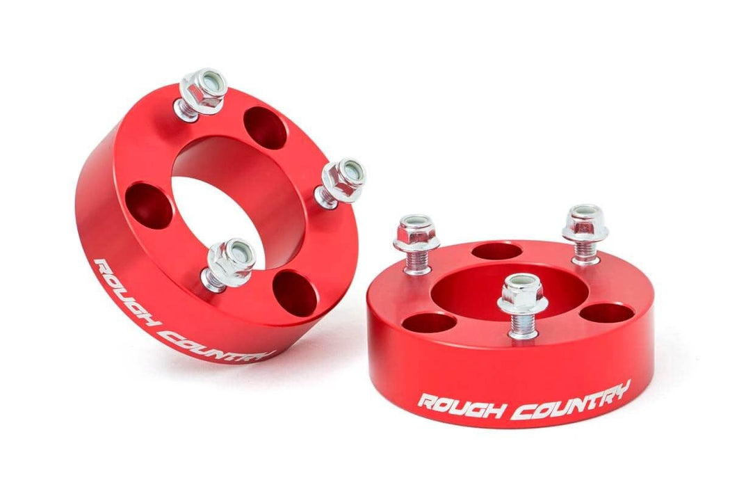 Rough Country 2.5 Inch Leveling Kit Red Spacers Compatible with Nissan Frontier (05-23)/Xterra (05-15) 865RED