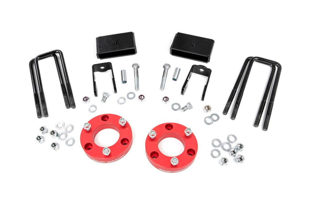 Rough Country 2 Inch Lift Kit Red Spacers Compatible with Nissan Titan Xd 2Wd/4Wd (2016-2023) 868RED