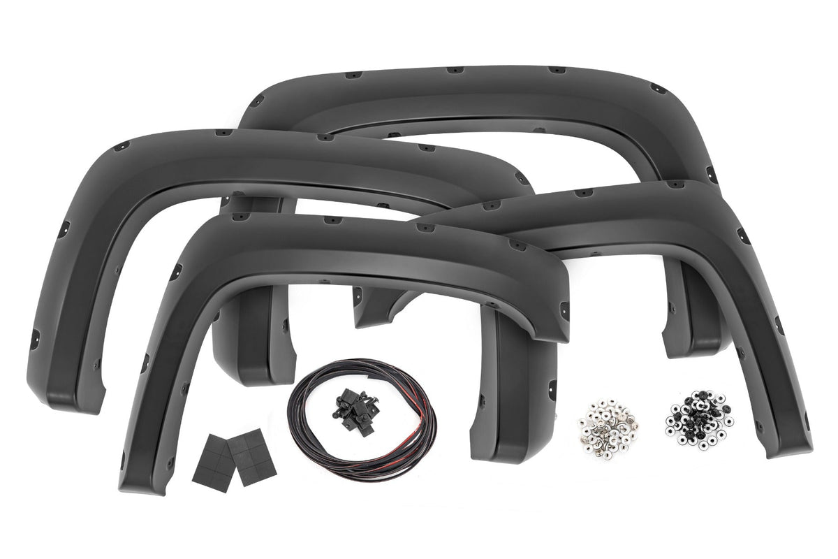 Rough Country Pocket Fender Flares 6'7" & 8' Bed Gan Silver Fits Chevy Silverado 1500 (07-13) F-C10714B-GAN