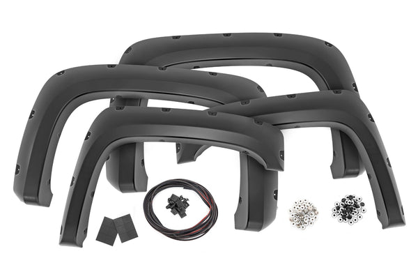 Rough Country Pocket Fender Flares 6'7" & 8' Bed Gan Silver Fits Chevy Silverado 1500 (07-13) F-C10714B-GAN