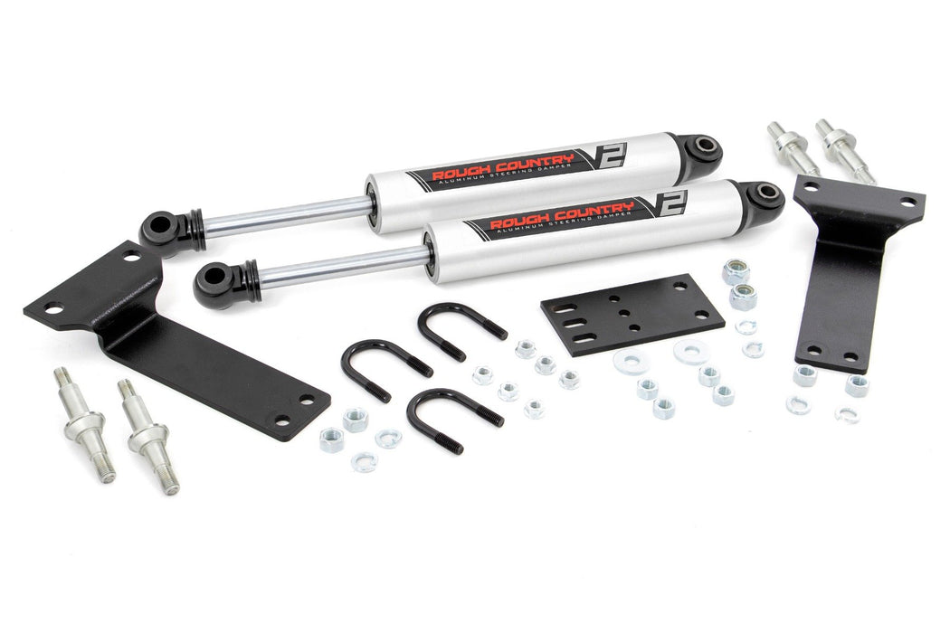 Rough Country V2 Steering Stabilizer Dual 2-8 Inch Lift Ford Excursion (00-05)/Super Duty (99-04) 8749070