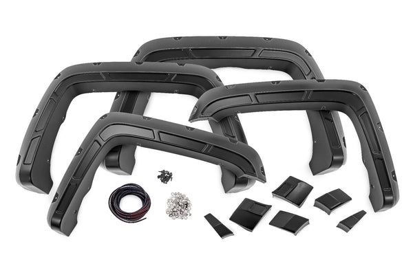 Rough Country Pocket Fender Flares Silver Fits GMC Sierra 1500 (14-18)/Sierra 2500HD (15-19) A-G11611-GAN
