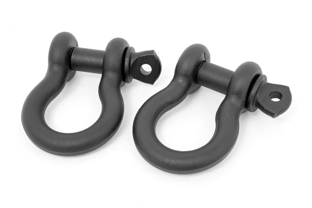 Rough Country D Ring Shackles Cast 5/8" Pin Pair Black RS179