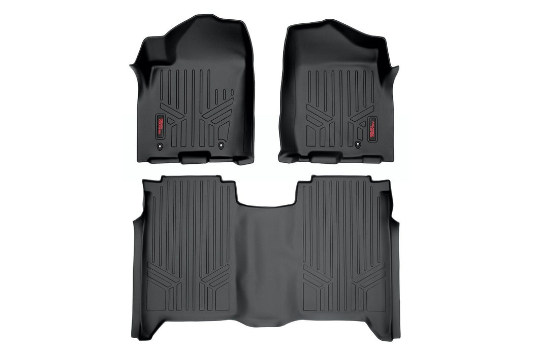 Rough Country Floor Mats Fr & Rr Crew Cab Compatible with Nissan Titan 2Wd/4Wd (2004-2015) M-81602