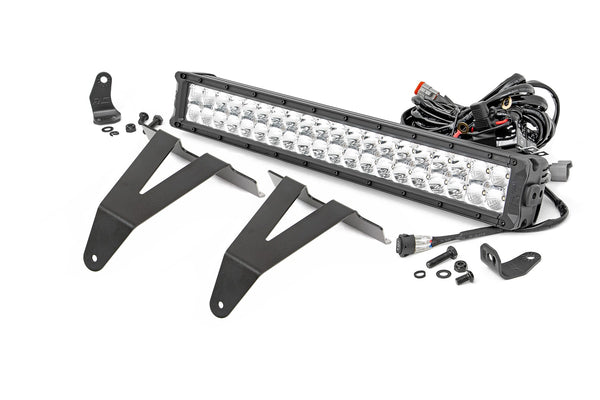 Rough Country Led Light Kit Bumper Mount 20" Chrome Dual Row Amber Drl Fits RAM 1500 (19-23) 70781