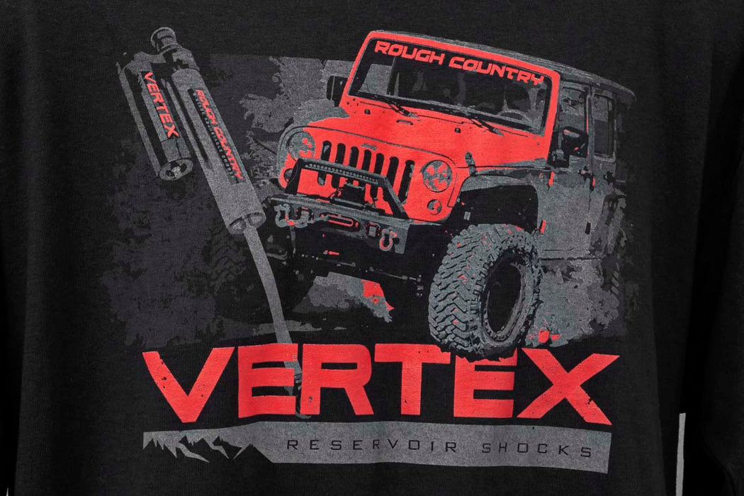 Rough Country T-Shirt | Long Sleeve | Vertex | Black | 2XL