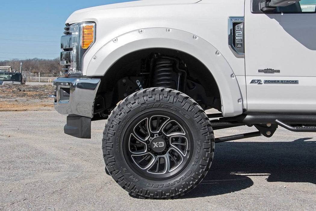 Rough Country Pocket Fender Flares Um Agate Black Ford F-250/F-350 Super Duty (17-22) F-F21112-UM