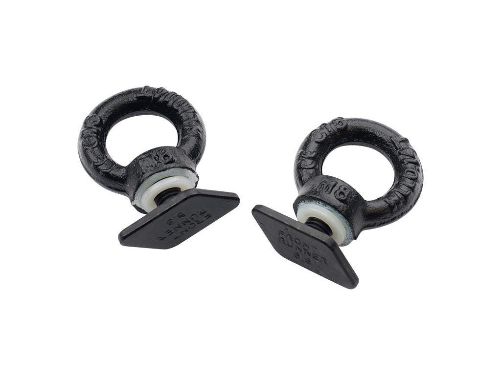 Front Runner Black Tie Down Rings / Eye Bolts for Tracks RRAC221