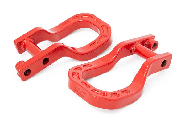 Rough Country Tow Hooks Forged Red Fits Chevy Silverado 1500 2WD/4WD (2019-2023) RS132