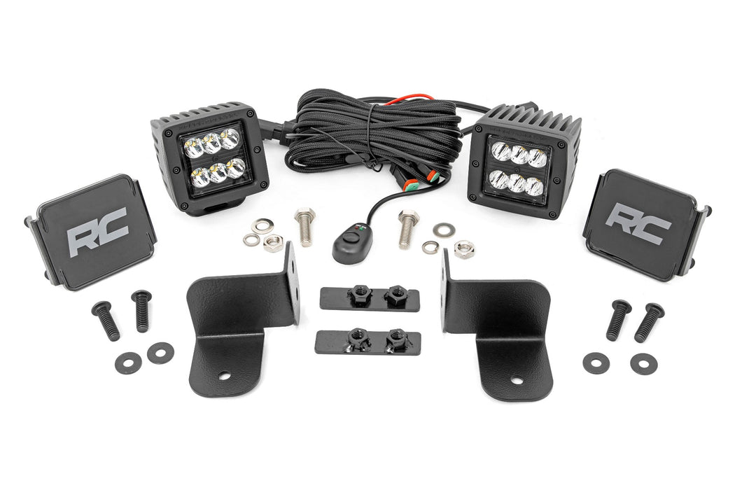 Rough Country Led Light Rear Mount 2" Black Pair Spot Polaris Ranger 1000/Ranger Xp 1000 93082