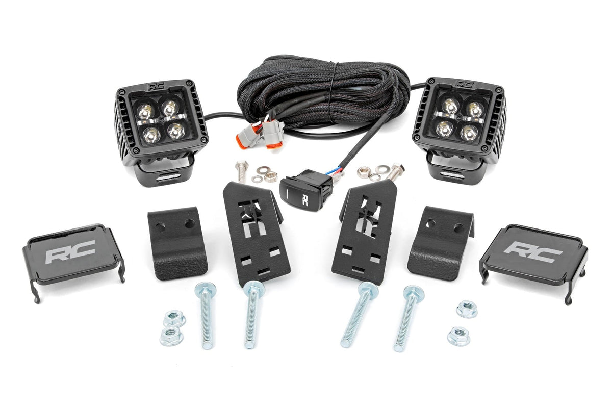 Rough Country Led Light A Pillar Mount 2" Black Pair Amber Drl Fits Polaris Rzr Pro Xp 93079