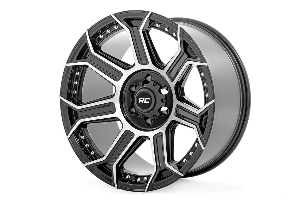 Rough Country 89 Series Wheel One-Piece Black Machined Gun Metal 20X10 8X180 19Mm 89201006