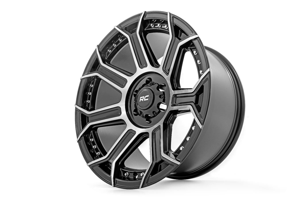 Rough Country 89 Series Wheel One-Piece Black Machined Gun Metal 20X10 8X180 19Mm 89201006