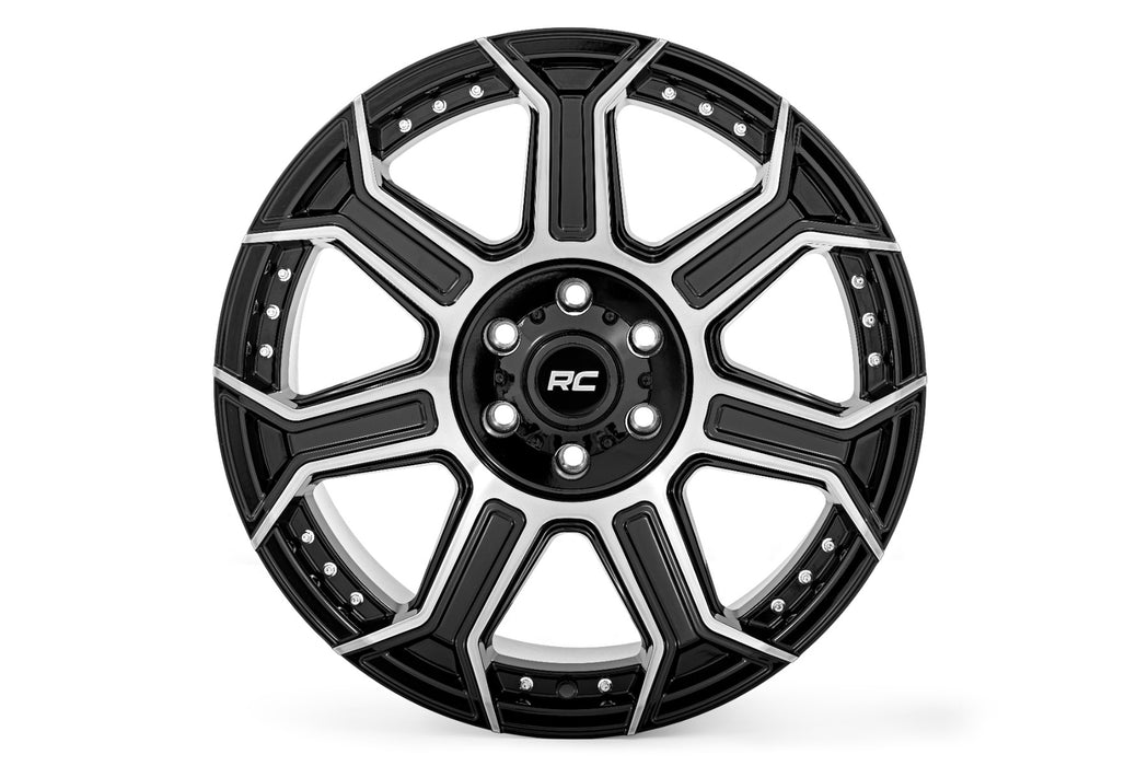 Rough Country 89 Series Wheel One-Piece Black Machined Gun Metal 20X10 8X180 19Mm 89201006