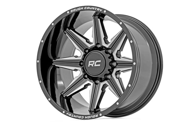Rough Country 91M Series Wheel One-Piece Gloss Black 22X12 8X17044Mm 91221211M