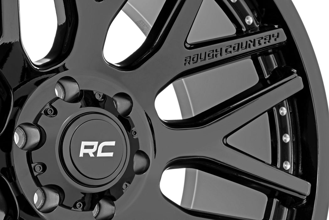 Rough Country 95 Series Wheel One-Piece Gloss Black 20X10 8X18019Mm 95201006