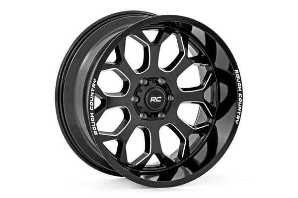 Rough Country 96 Series Wheel Machined One-Piece Gloss Black 20X9 6X5.512Mm Fits Chevrolet C10 Pickup, Chevrolet K10 Pickup & more (1960-2026) 96200912