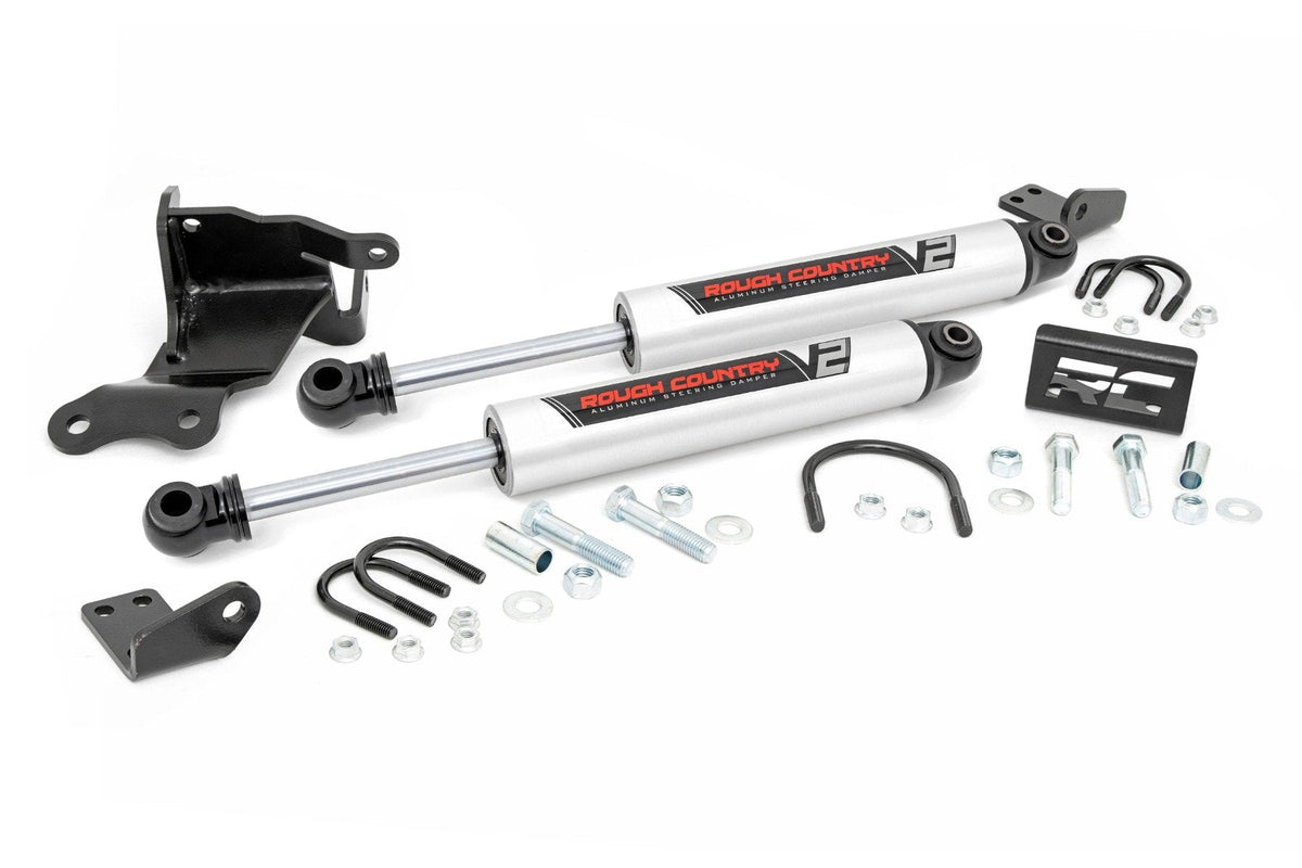 Rough Country V2 Steering Stabilizer Dual 2.5-8 Inch Lift Fits Jeep Gladiator Jt (20-22)/Wrangler Jl (18-23) 8730470