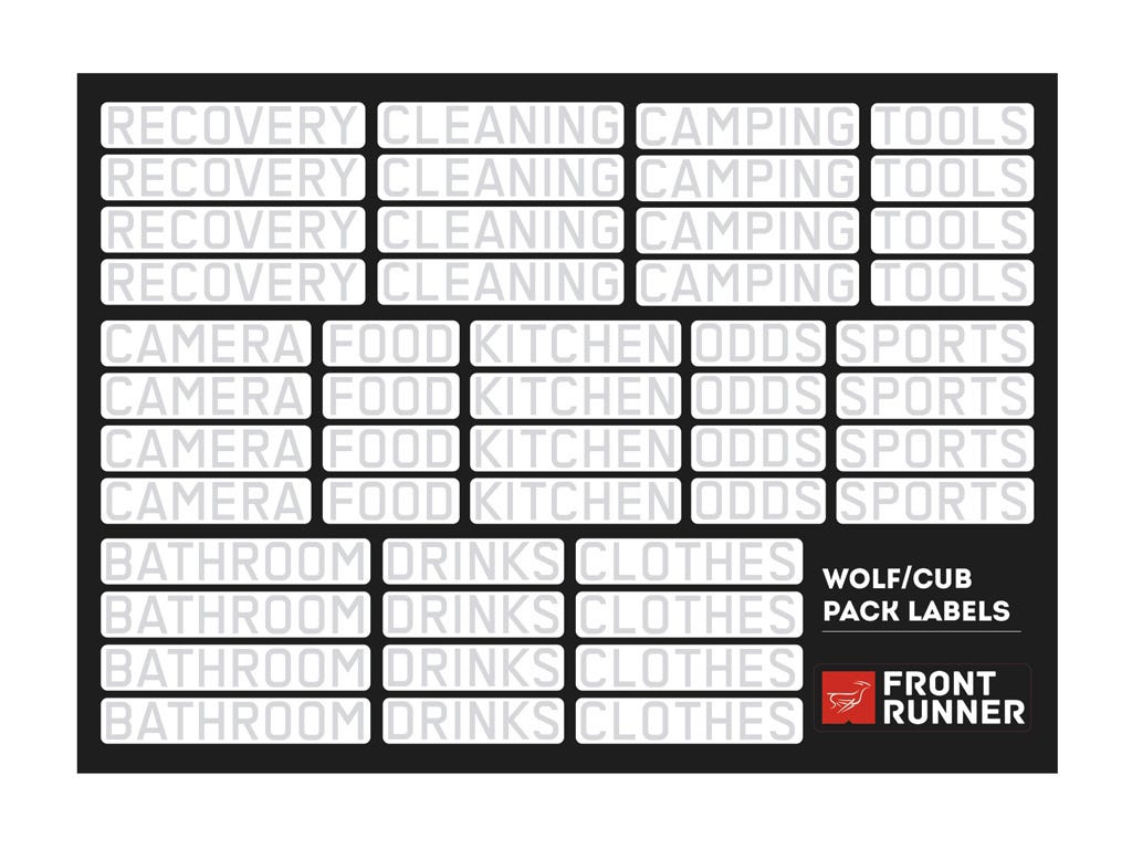 Front Runner Wolf/Cub Pack Campsite Organizing Labels SBOX026