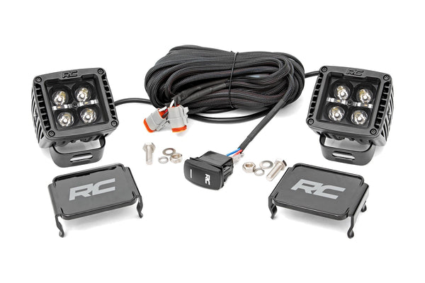 Rough Country Black Series Led Light Pair 2 Inch White Drl 70903BLKDRL
