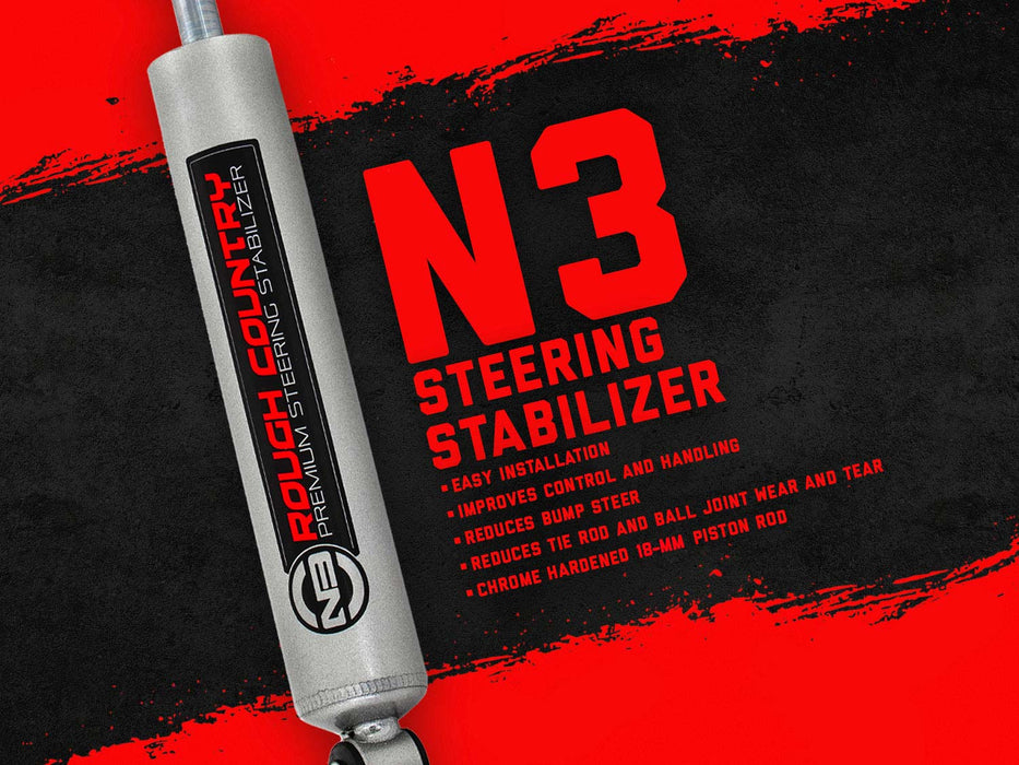 Rough Country N3 Steering Stabilizer compatible with Jeep Gladiator Jt (20-23)/Wrangler Jl (18-23) 8730530