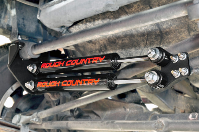 Rough Country Dual Steering Stabilizer 4-6.5 Inch Lift compatible with Jeep Wrangler Yj (87-95) 87307